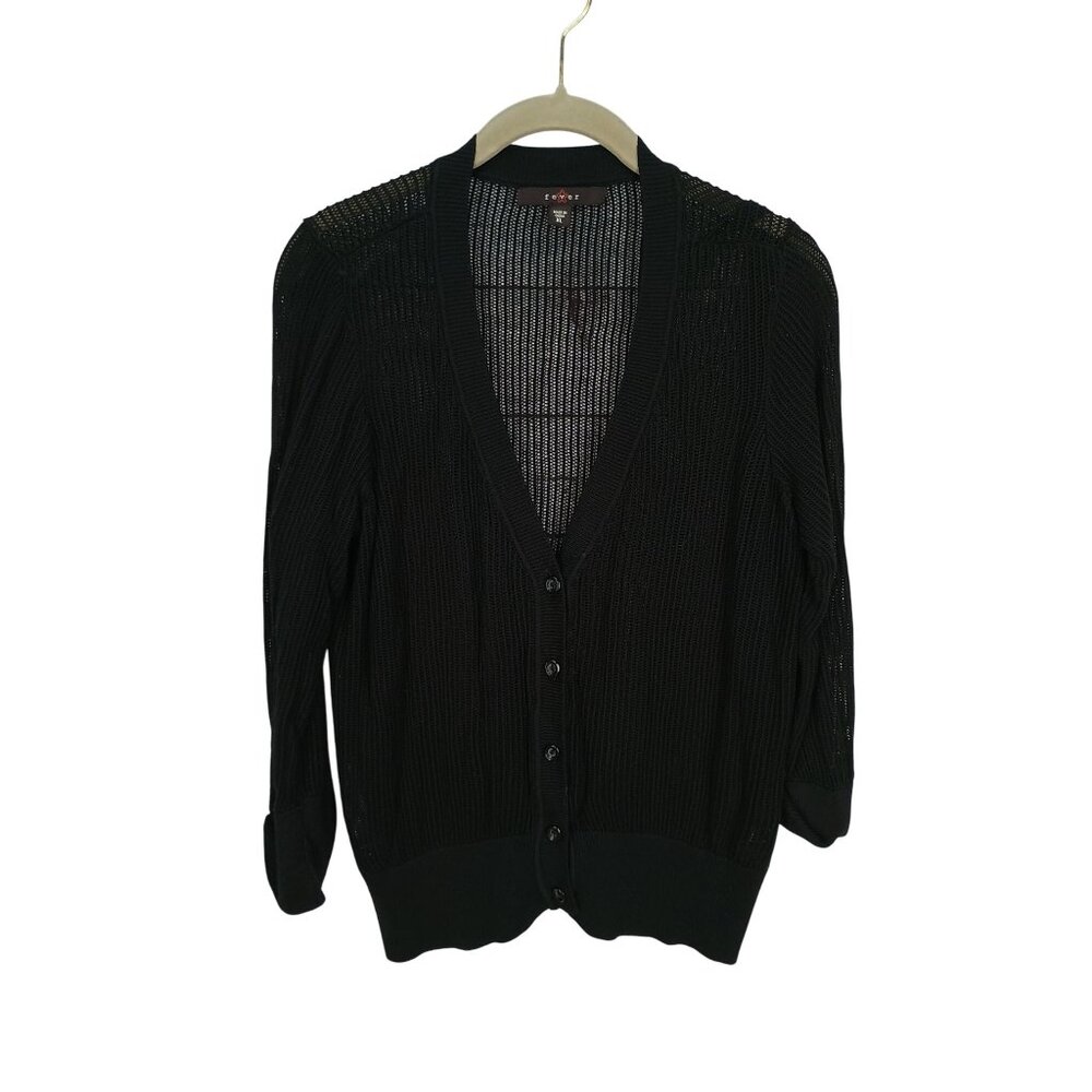 FEVER Eevie Sheerโ Black Button-Up Cardigan XXL